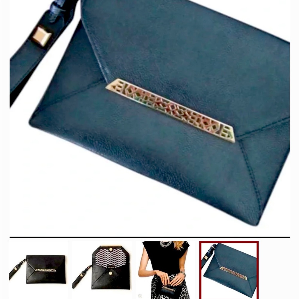 NWT in packaging Stella and Dot black Avalon bracelet clutch